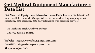 Scrape Medical Equipment from Deviceinformed.com