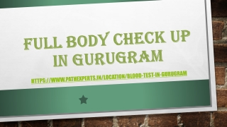 Full body check up in Gurugram