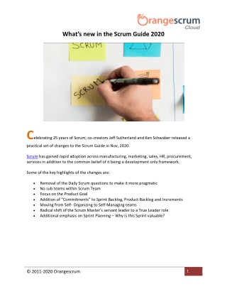 What’s new in the Scrum Guide 2020