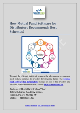 How Mutual Fund Software for Distributors Recommends Best Schemes?