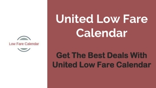 United Low Fare Calendar