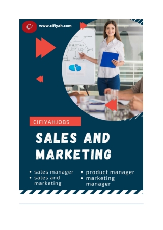 START A CAREER IN SALES AND MARKETING JOB