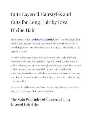 Cute Layered Hairstyles and Cuts for Long Hair by Diva Divine Hair