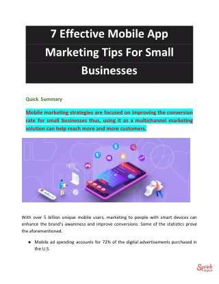 7 Mobile App Marketing Tips for Small Business