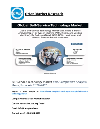 Self-Service Technology Market Size, Competitive Analysis, Share, Forecast- 2020-2026