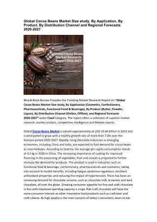 Global Cocoa Beans Market Research Report 2020-2027