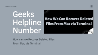 How can we Recover Deleted Files From Mac via Terminal?