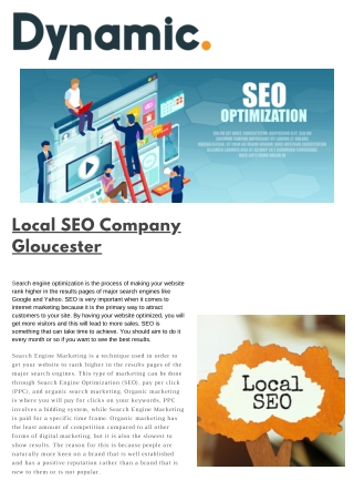 Local SEO Company Gloucester | Dynamic Sales Solutions