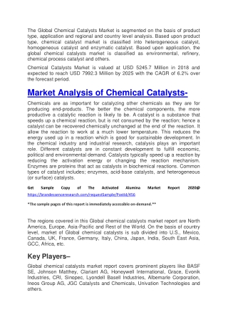 Chemical Catalyst Market expected to reach USD 7992.3 Million by 2025