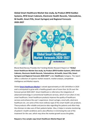 Global Smart Healthcare Market Analysis, Application & Forecast to 2027