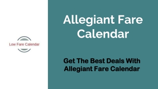 Allegiant Fare Calendar