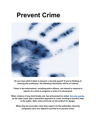 Prevent Crime