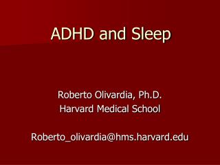 ADHD and Sleep