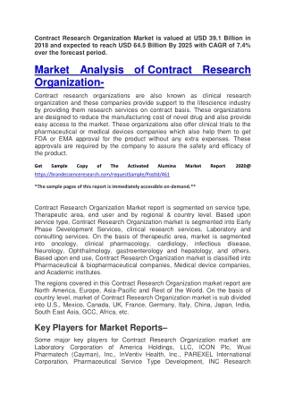 Contract Research Organization Market Size Will Grow at a CAGR of 7.4% By 2025