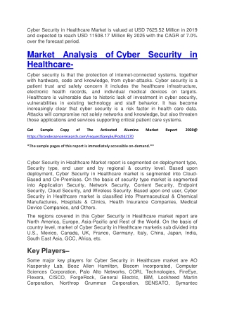 Cyber Security in Healthcare  Market 2020  Growth Opportunities Forecast to 2025