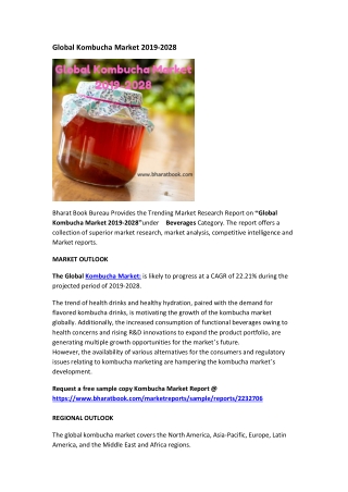 Global Kombucha Market 2019-2028