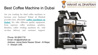 Best Coffee Machine in Dubai