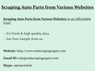 Scraping Auto Parts from Various Websites