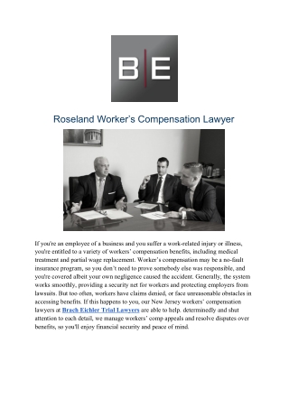 Roseland Worker’s Compensation Lawyer