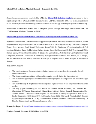 Cell Isolation Market Size & Growth