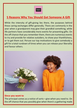 5 Reasons Why You Should Get Someone A Gift
