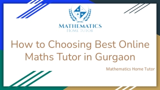 How to Choosing Best Online Maths Tutor in Gurgaon