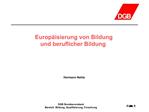 Europ isierung von Bildung und beruflicher Bildung