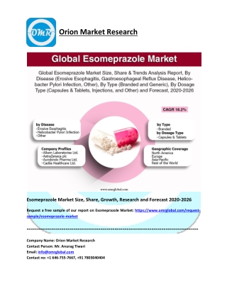 Esomeprazole Market Share, Trends, Size, Research and Forecast 2020-2026