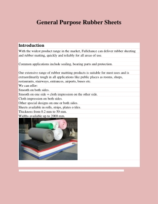 General Purpose Rubber Sheets