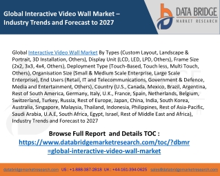 Global Interactive Video Wall Market Top Companies, Trends and Future Prospects Details for Business Development