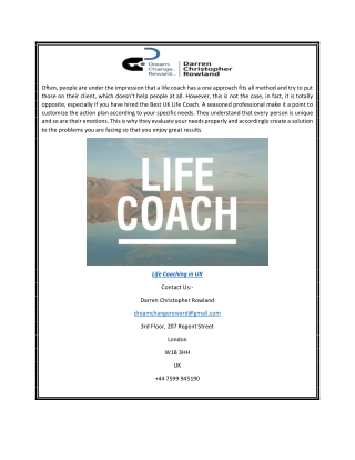 Life Coaching In UK | Darrenchristopherrowland.com