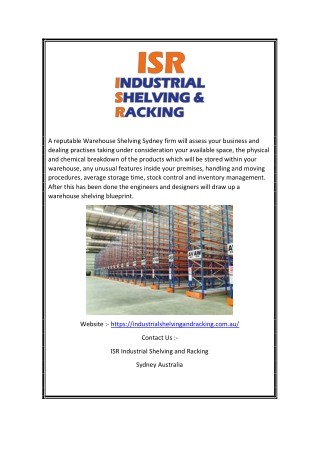 Warehouse Racking Systems Sydney | Industrialshelvingandracking.com.au