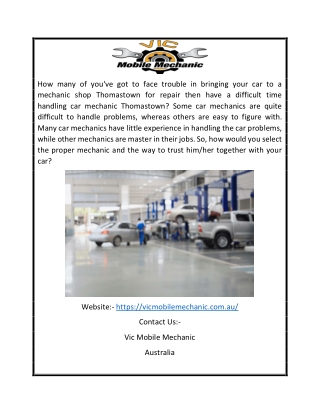 Best Car Mechanic Epping | Vicmobilemechanic.com.au