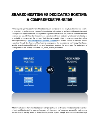 Shared Hosting vs Dedicated Hosting: A Comprehensive Guide