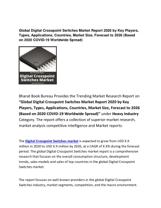 Global Digital Crosspoint Switches Market Report 2020 Forecast: 2026