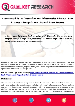Automated Fault Detection and Diagnostics Market Share and Forecast by 2027