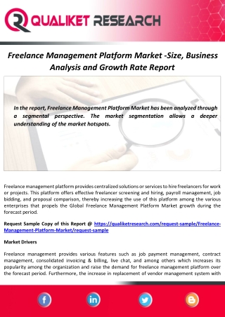 Freelance Management Platform Market Size and Forecast Report to 2027