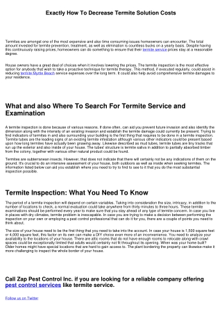 Just How To Decrease Termite Solution Costs