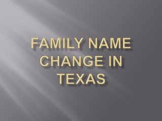 Change Family Name in Texas