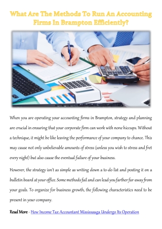 What Are The Methods To Run An Accounting Firms In Brampton Efficiently?