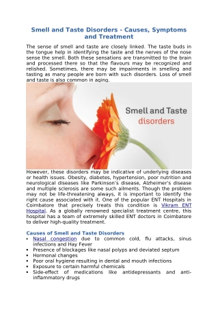 Smell and taste disorders