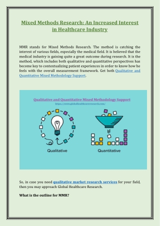 Mixed Methods Research: An Increased Interest in Healthcare Industry