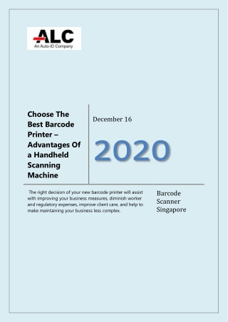 Choose The Best barcode Scanner Singapore - ALC Global