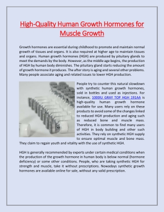 High-Quality Human Growth Hormones for Muscle Growth