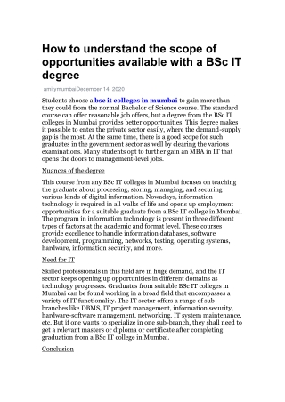 How to understand the scope of opportunities available with a BSc IT degree