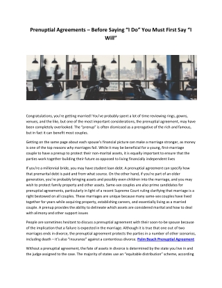 Palm Beach Prenuptial Agreement