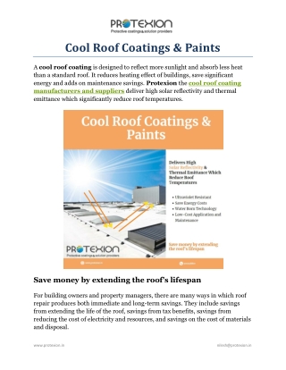 Cool Roof Coatings & Paints