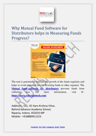 Why Mutual Fund Software for Distributors helps in Measuring Funds Progress?