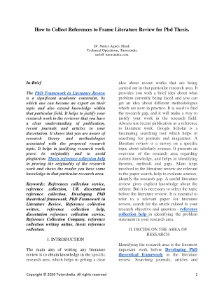 How to collect references to frame literature review for PhD thesis?