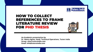 Best references collection help to frame literature review for phd thesis